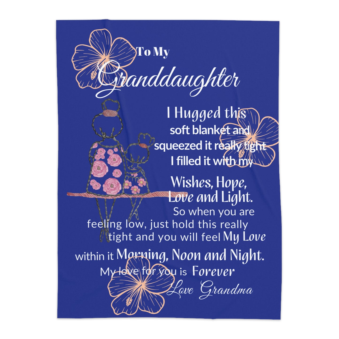 "To My Granddaughter" Sentimental Hug Blanket | Sherpa Blanket