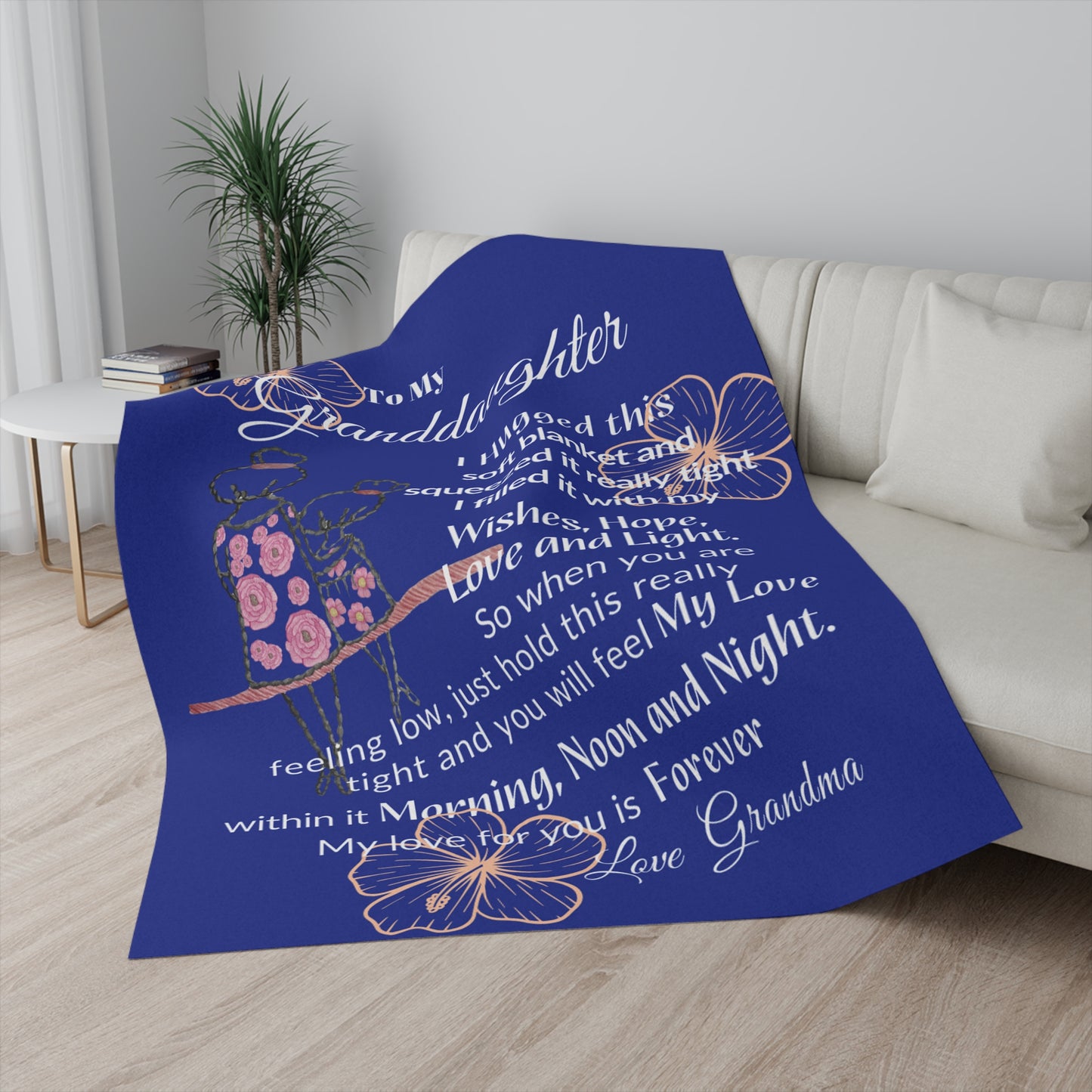 "To My Granddaughter" Sentimental Hug Blanket | Sherpa Blanket