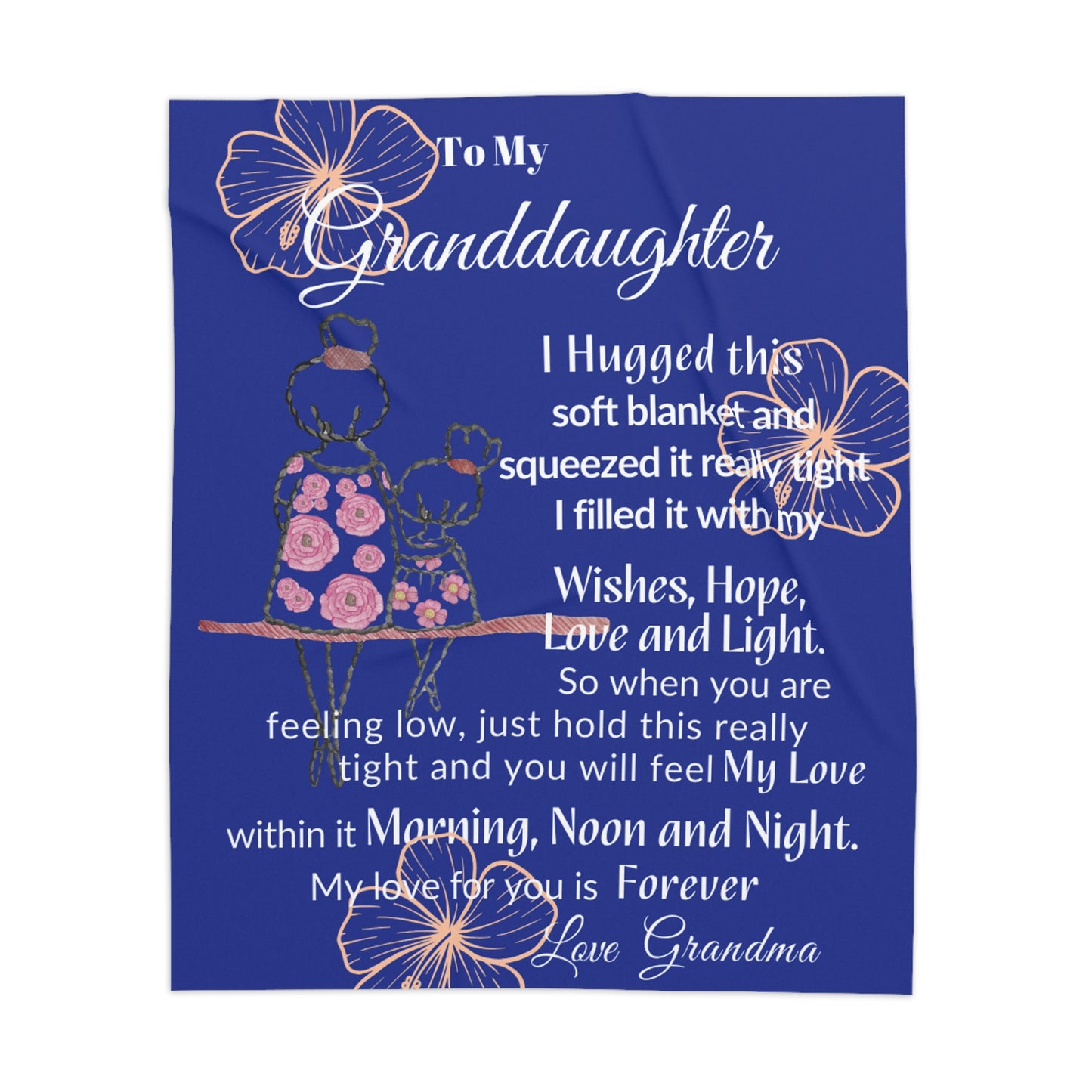 "To My Granddaughter" Sentimental Hug Blanket | Sherpa Blanket