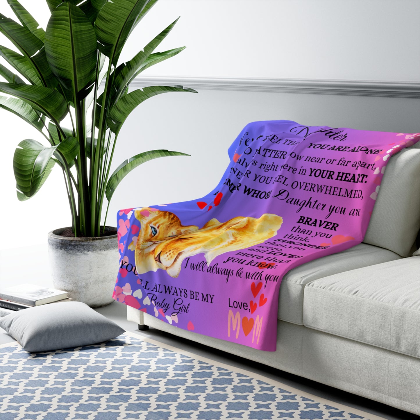 "Daughter of Encouragement" Blanket - Wrap Your Loved One in Warmth and Inspiration!  Sherpa Fleece Blanket