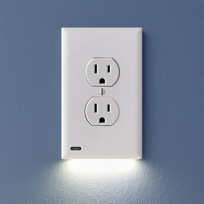 LED Sensor Wall Outlet Cover Night Lights - Auto On/Off Sensor