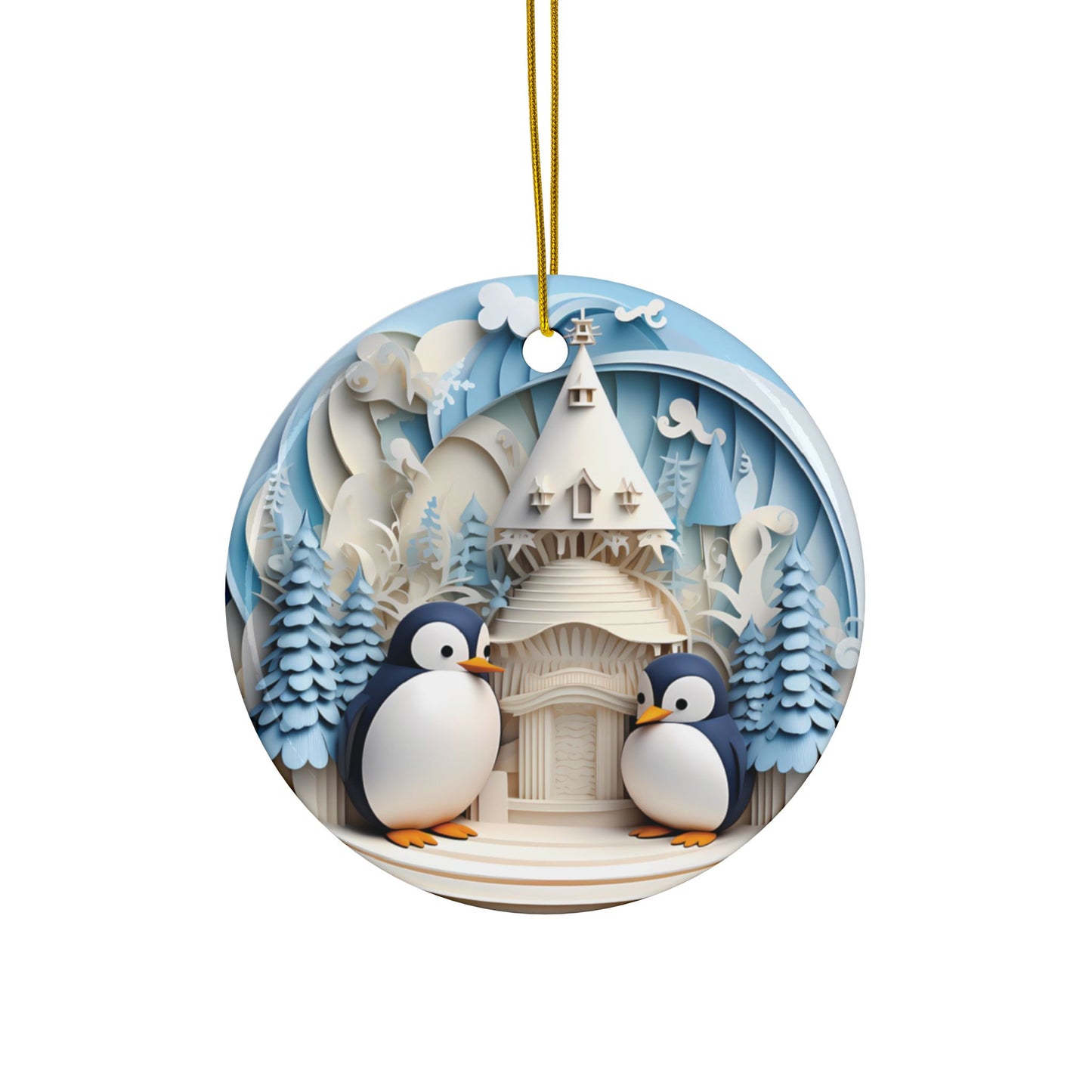 Mother and Baby Penguin Christmas Tree Ornament