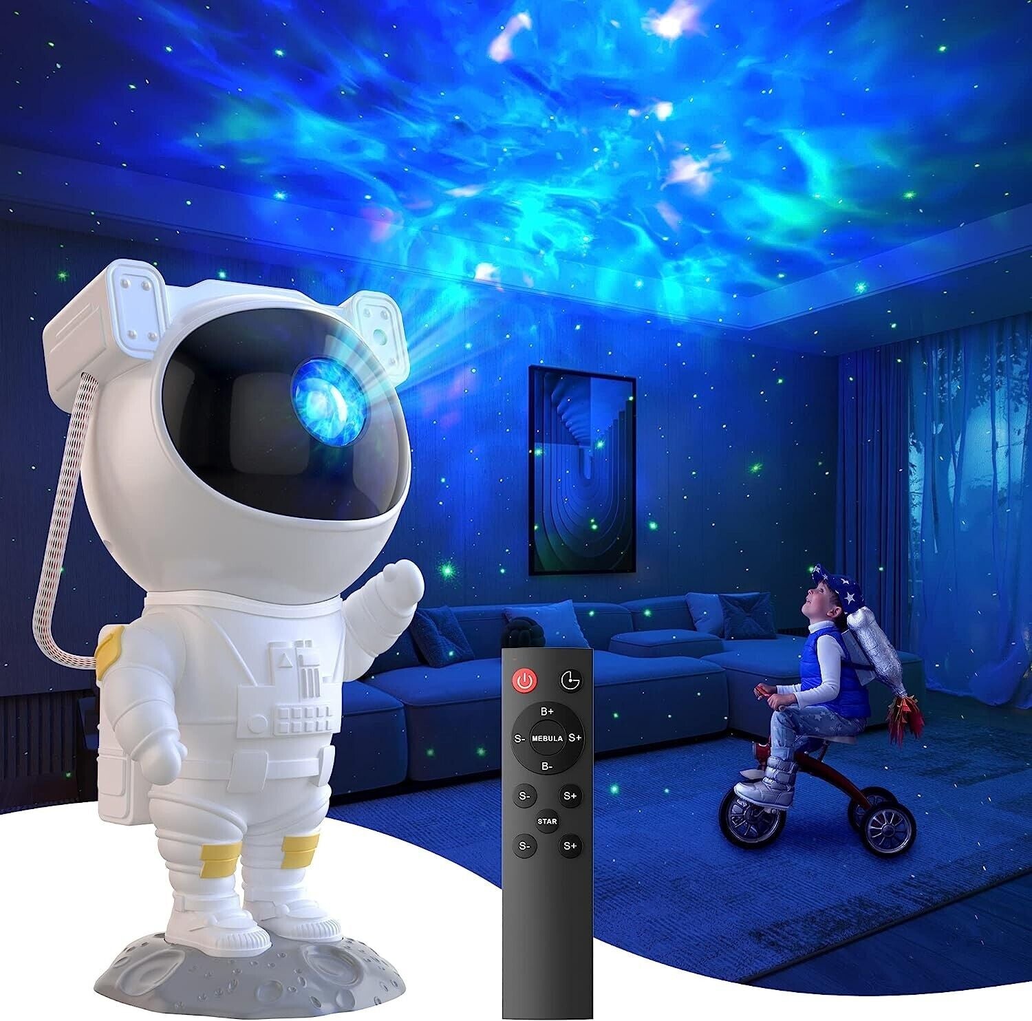 Star Projector Galaxy Night Light - Astronaut Space Buddy Projector with Remote