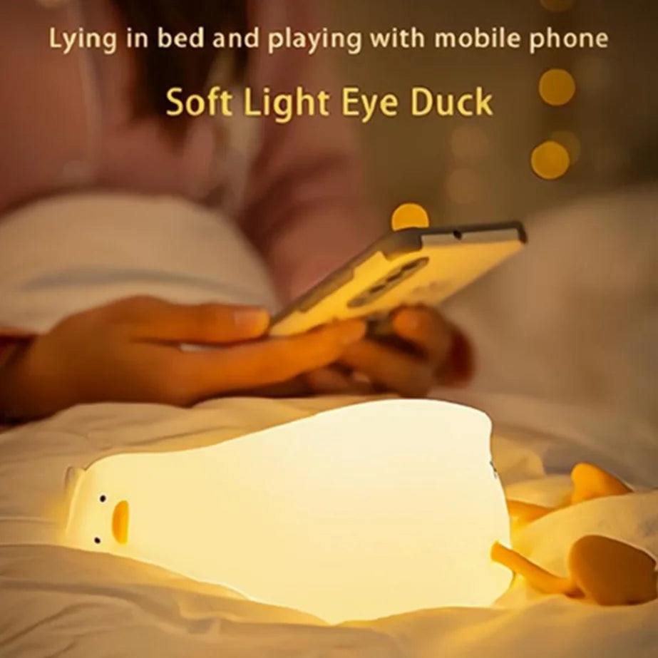 LED Children Night Light Rechargeable Silicone Squishy Duck Lamp Child Holiday Gift Sleeping Creative Bedroom Desktop Decor Lamp