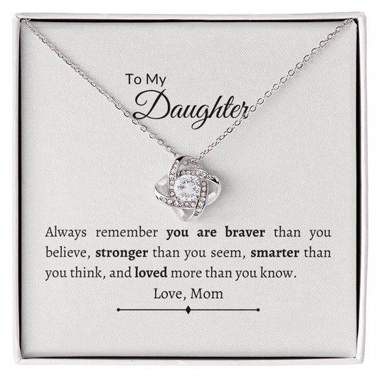 "MY DAUGHTER" Love Knot Necklace