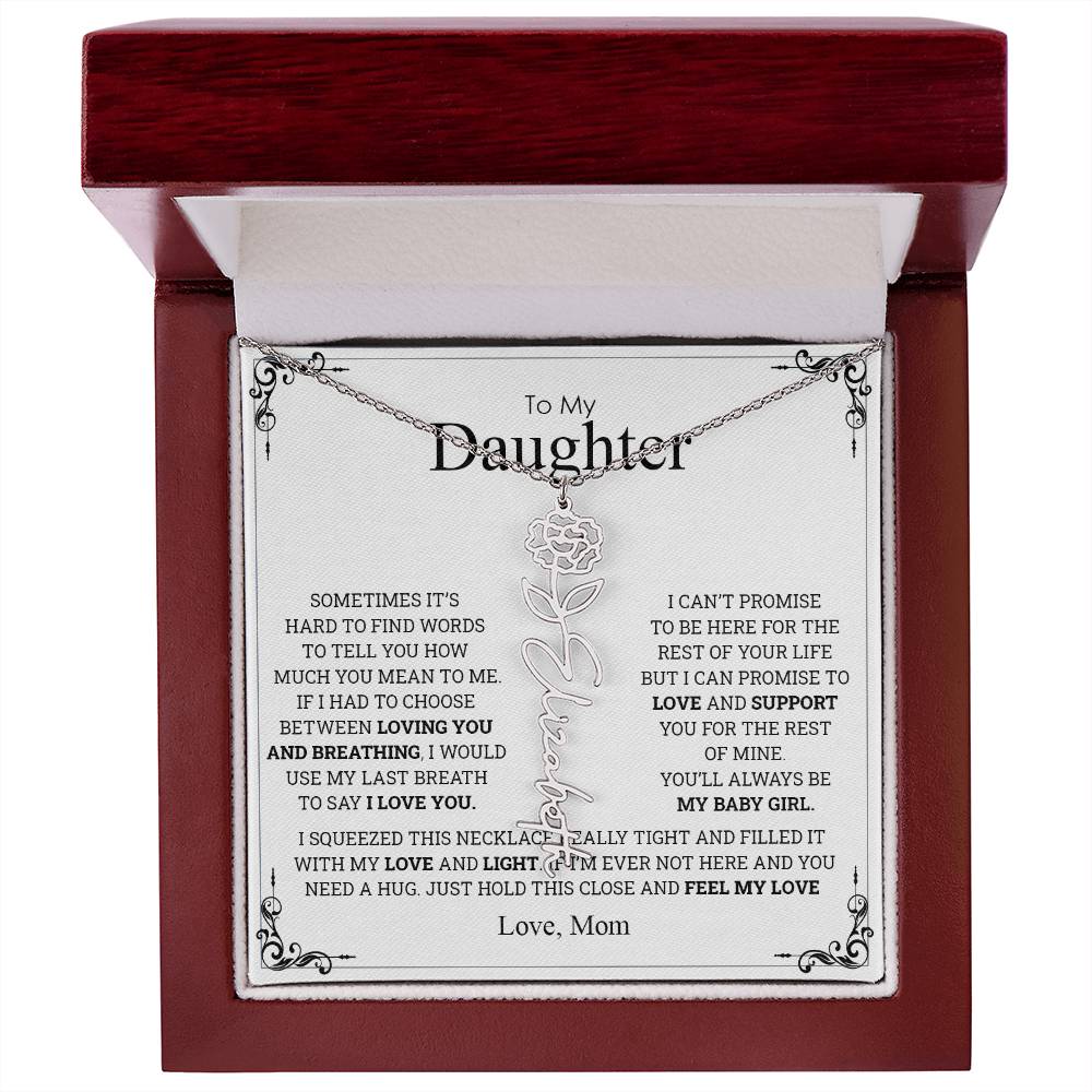 To My Daughter Personalize Name and Birth Flower