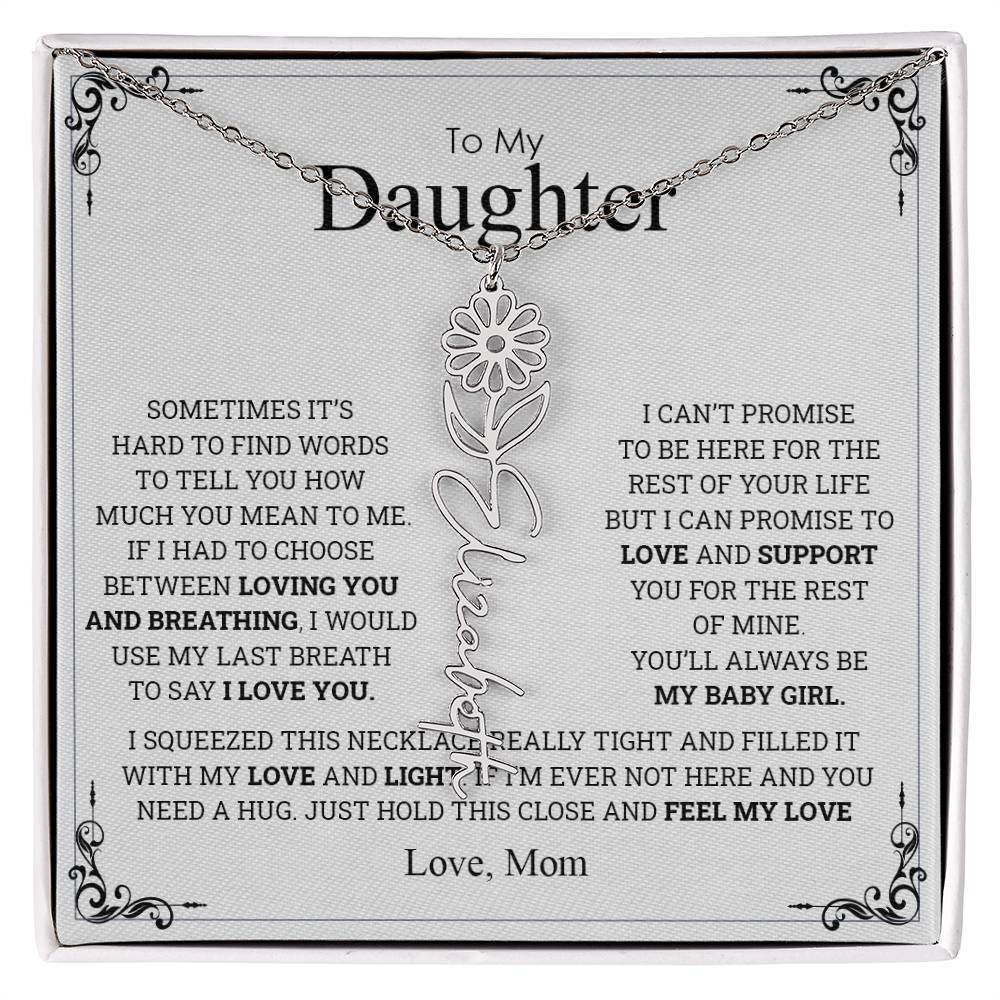 To My Daughter Personalize Name and Birth Flower