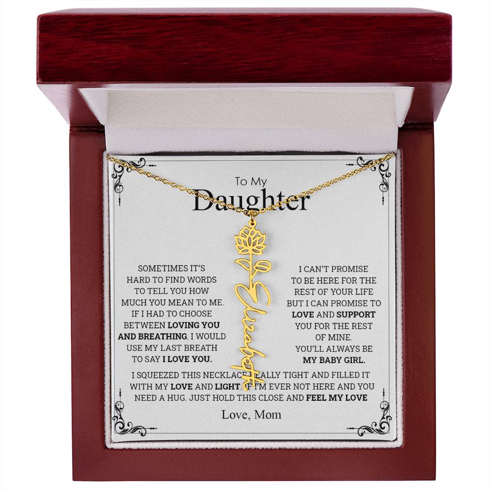 To My Daughter Personalize Name and Birth Flower