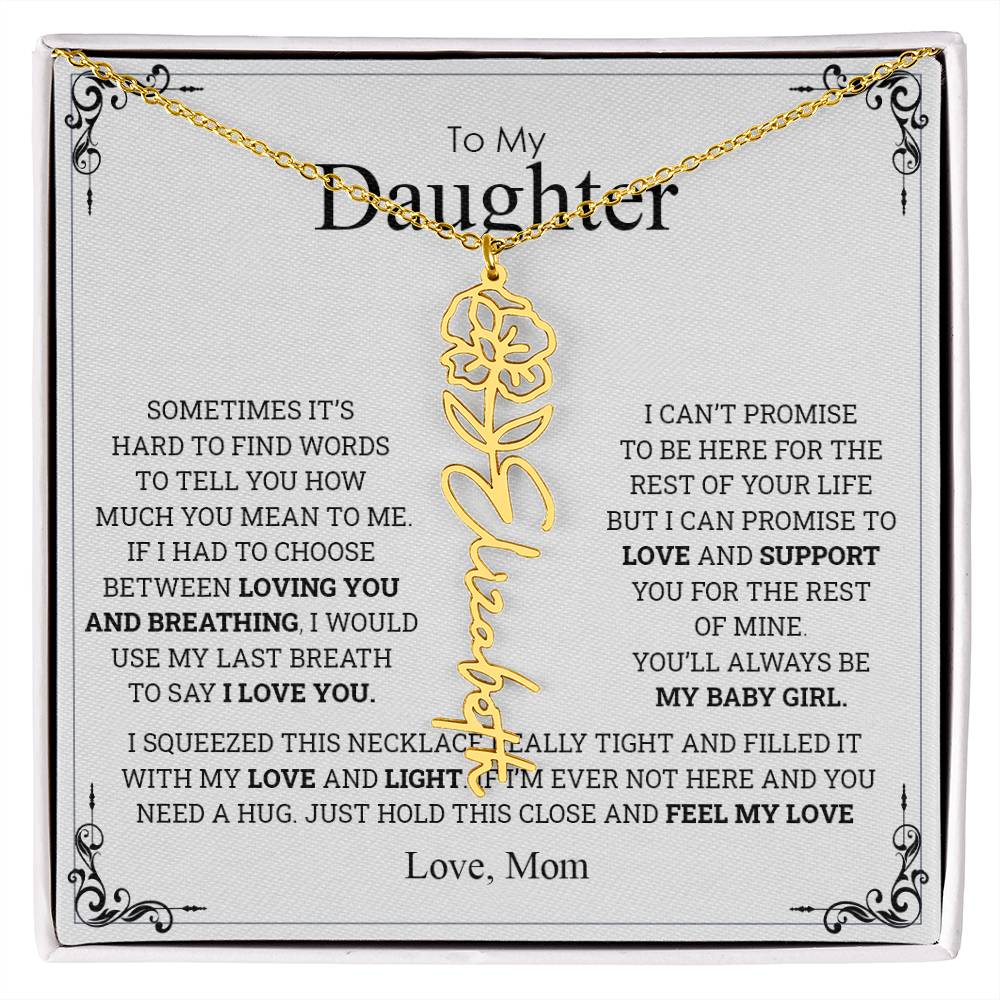 To My Daughter Personalize Name and Birth Flower