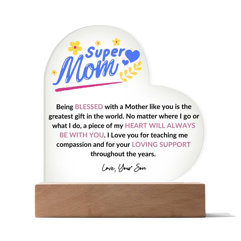 Super Mom | Heart Night Light