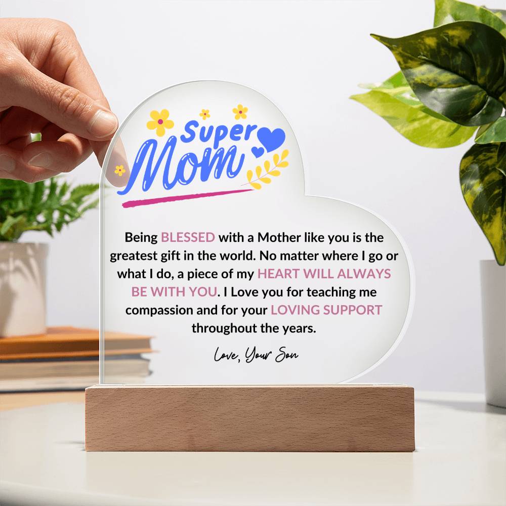 Super Mom | Heart Night Light