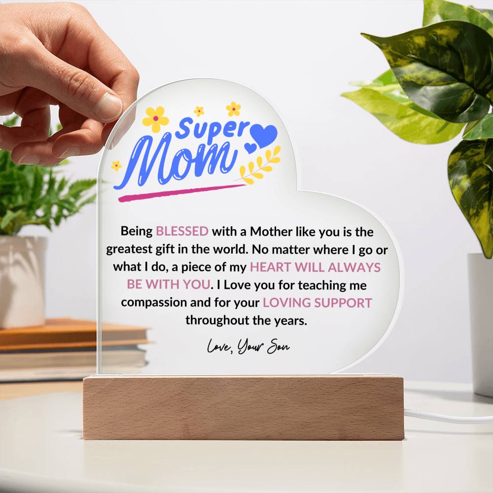 Super Mom | Heart Night Light