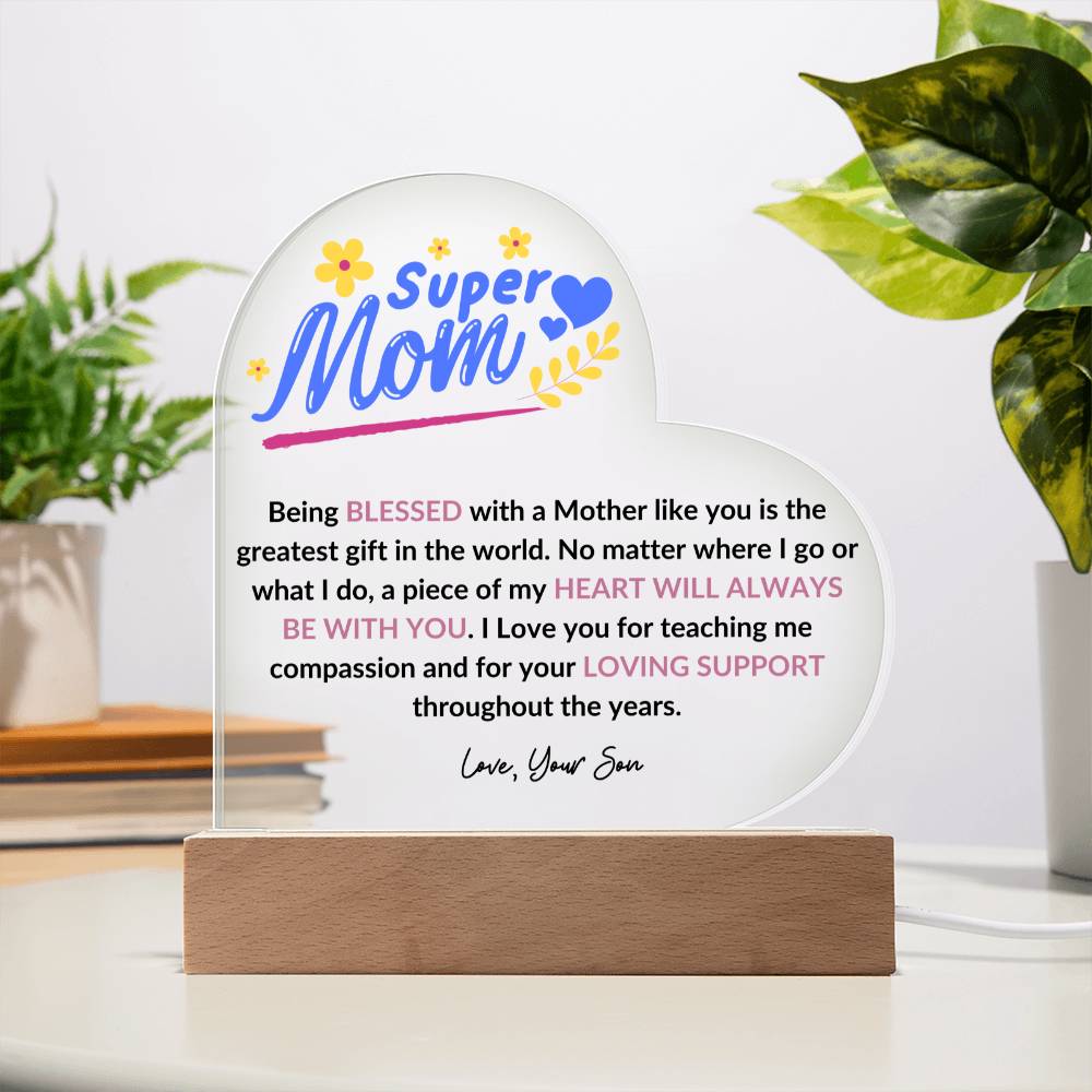 Super Mom | Heart Night Light