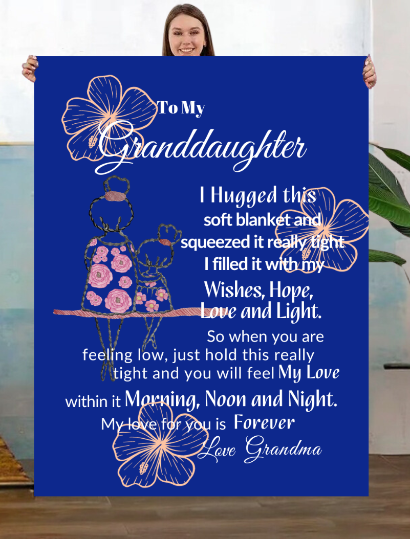 "To My Granddaughter" Sentimental Hug Blanket | Sherpa Blanket