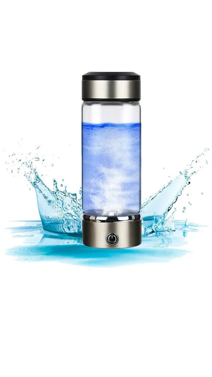 420Ml Portable Hydrogen Water Ionizer Machine,Hydrogen Water Generator, Rechargeable Hydrogen Rich Water Glass Health Cup for Home Travel - Silver