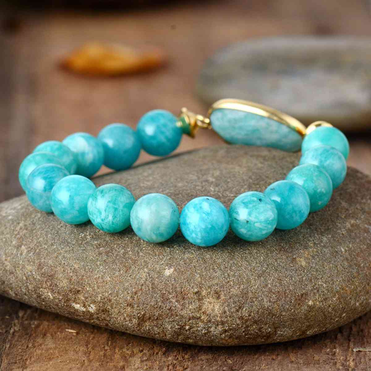 Natural Blue Stone Beaded Bracelet